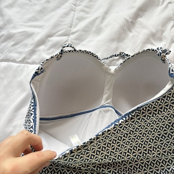 Anne Cole Swimwear Swimsuit One Piece Womens Size 12 Bandeau Halter Blue Summer - Picture 8 of 10